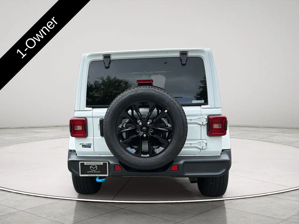 Used 2023 Bright White Clearcoat Jeep Sahara 4xe image 4