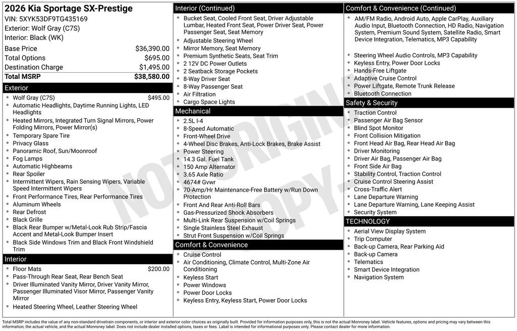 New 2026 Gray Kia SX-Prestige image 6