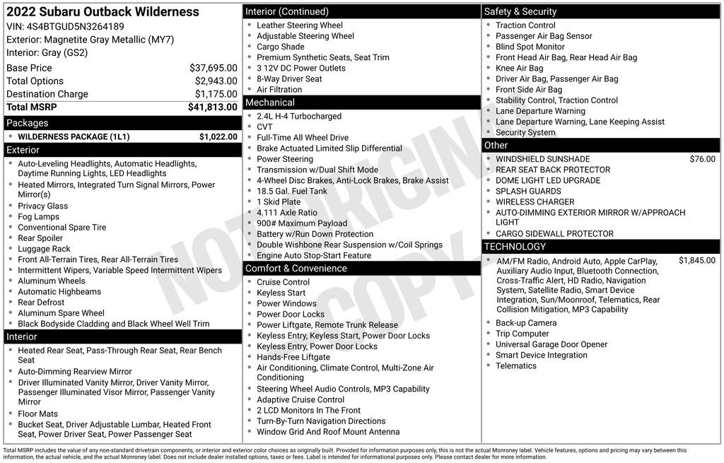 Used 2022 Gray Subaru Wilderness image 5