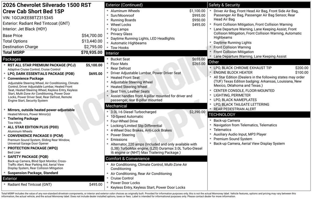 New 2026 Radiant Red Tintcoat Chevrolet RST image 57