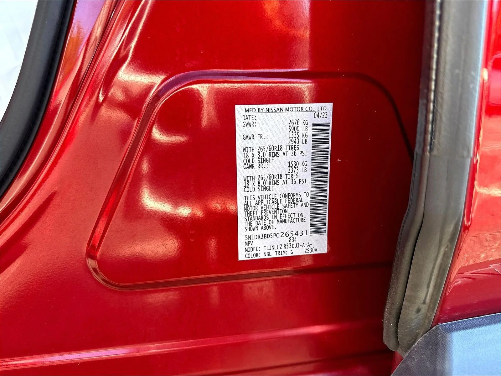 Certified Used 2023 Scarlet Nissan Rock Creek image 23