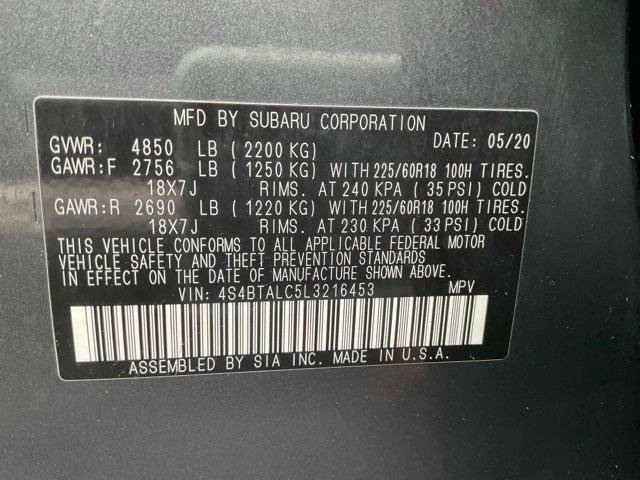 Certified Used 2020 Magnetite Gray Metallic Subaru Limited image 44