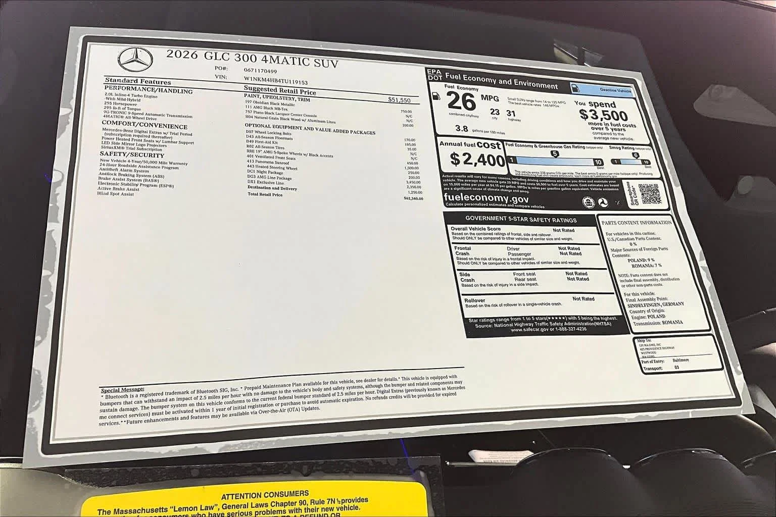 New 2026 Obsidian Black Metallic Mercedes-Benz GLC 300 image 18