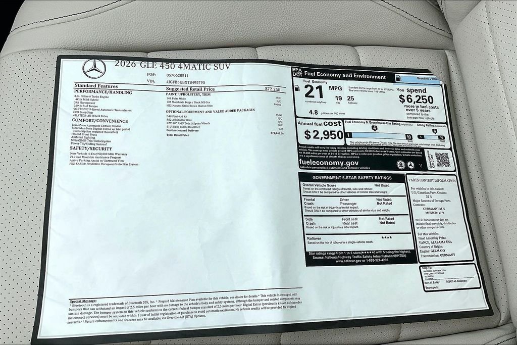 New 2026 Polar White Mercedes-Benz GLE 450 image 14