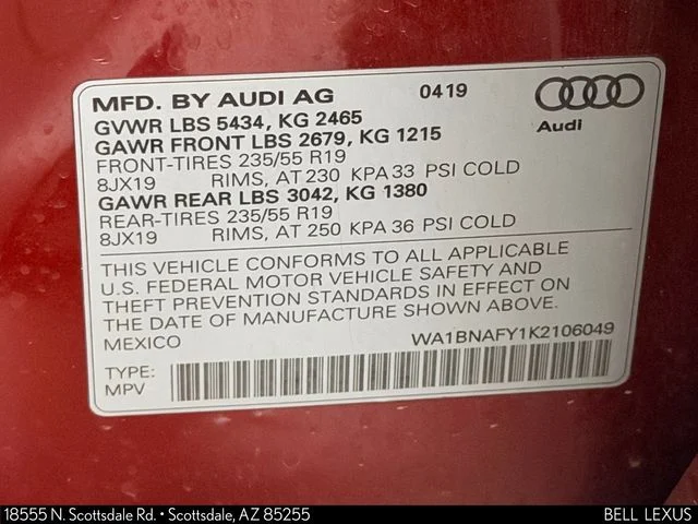 Used 2019 Red Audi 2.0T Premium Plus image 36