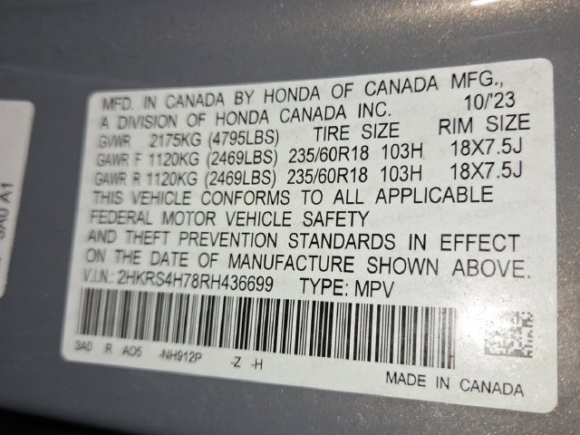 Certified Used 2024 Urban Gray Pearl Honda EX-L image 21