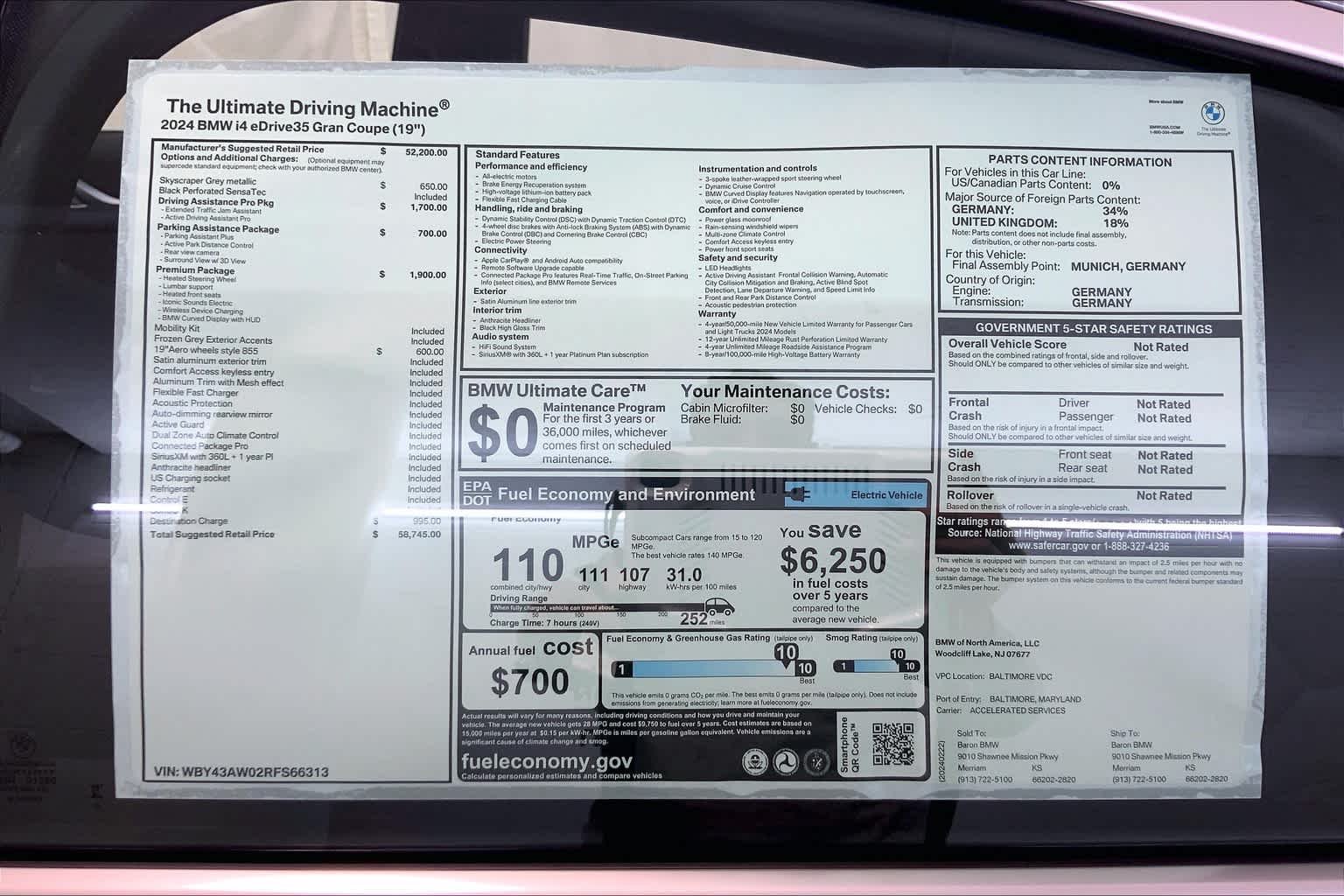 Used 2024 Skyscraper Grey Metallic BMW eDrive35 image 22
