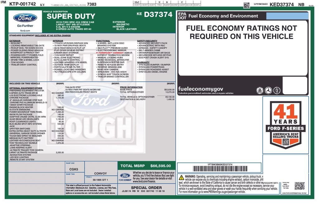 Used 2019 Ford F-350 Super Duty Lariat with VIN 1FT8W3B60KED37374 for sale in Elk River, Minnesota