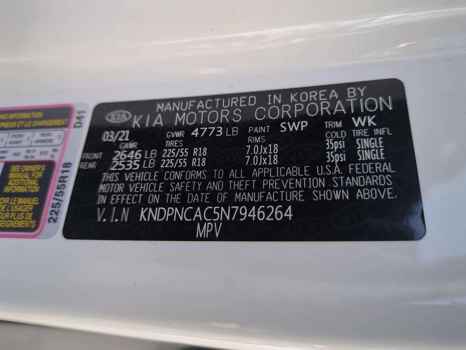 Used 2022 Snow White Pearl Kia EX image 42
