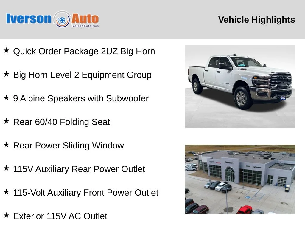 New 2026 Bright White Clear-Coat Exterior Paint RAM Big Horn image 2