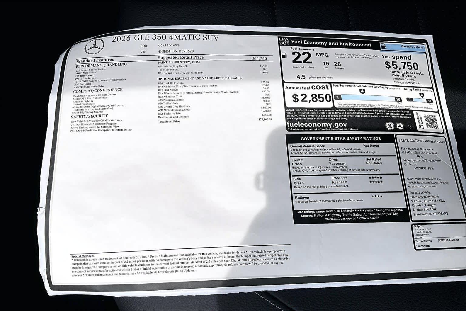 New 2026 Selenite Grey Metallic Mercedes-Benz GLE 350 image 22