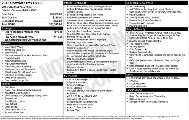 2016 Chevrolet Trax LS