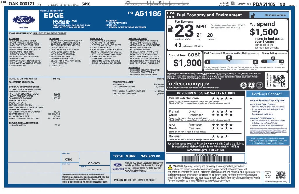Used 2023 White Ford SEL image 6