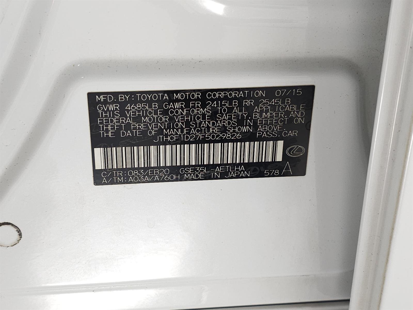 Used 2015 White Lexus F SPORT image 27