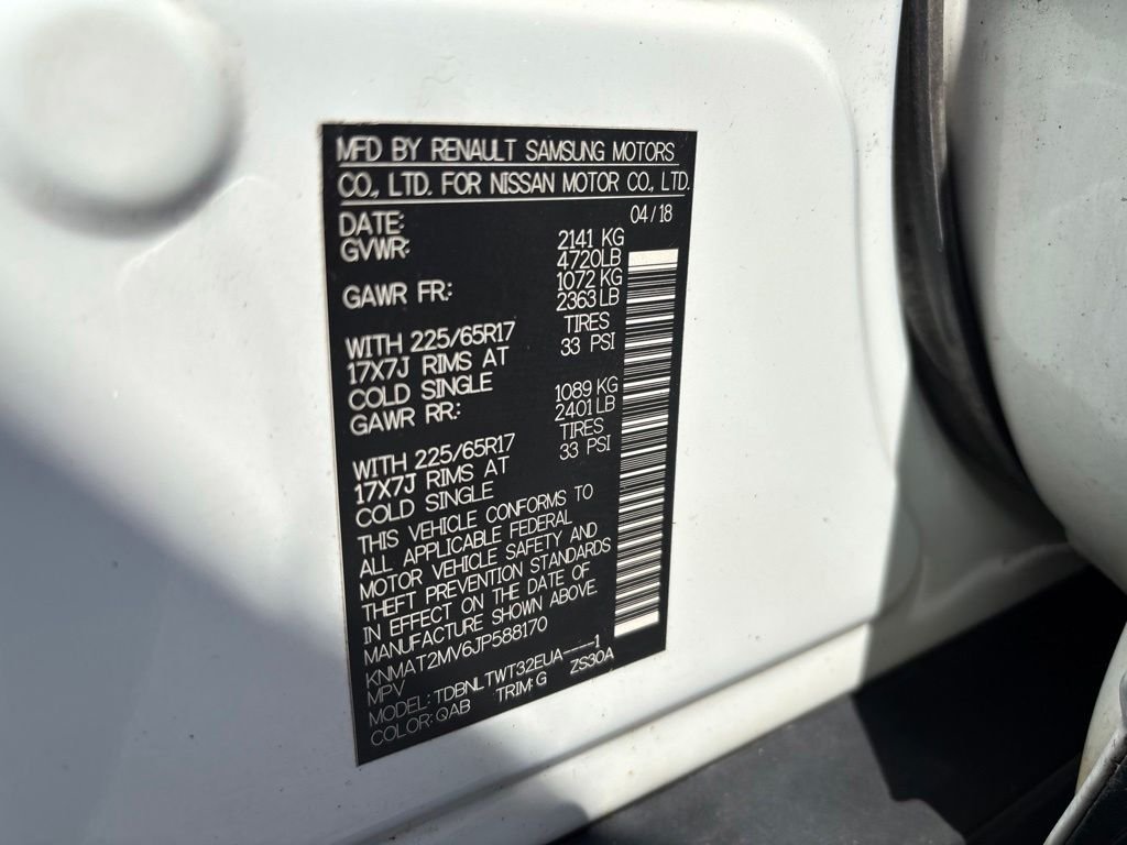 Used 2018 White Nissan SV image 21