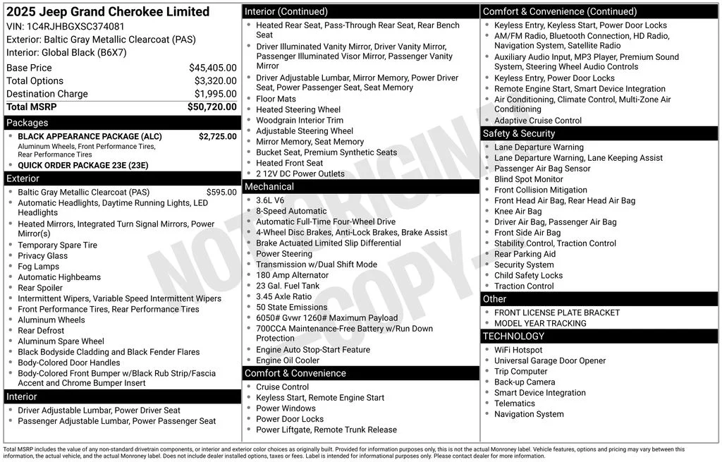 New 2025 Baltic Gray Metallic Clear-Coat Exterior Paint Jeep Limited image 6