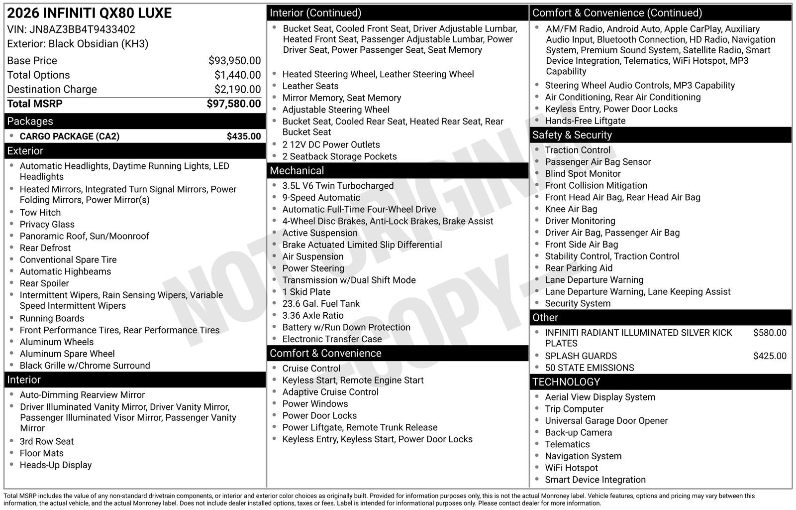 New 2026 BLACK OBSIDIAN INFINITI Luxe 4WD image 10
