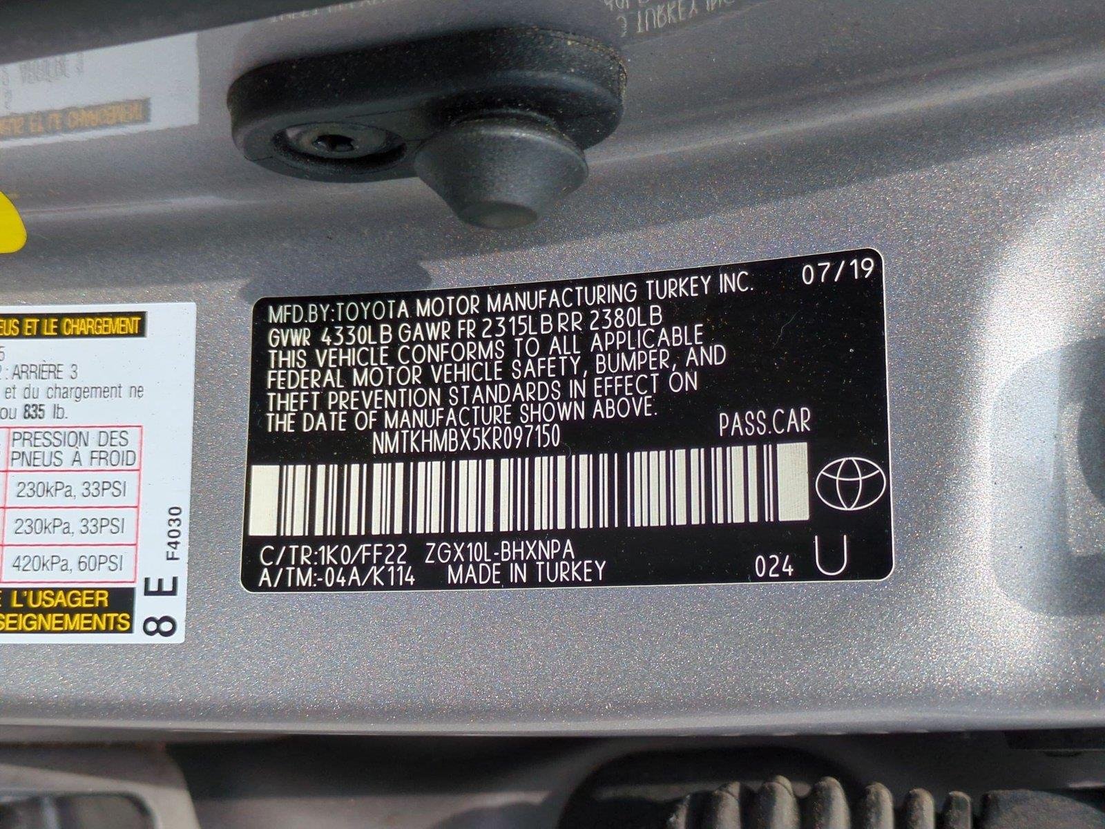 Used 2019 Silver Knockout Metallic Toyota XLE image 38