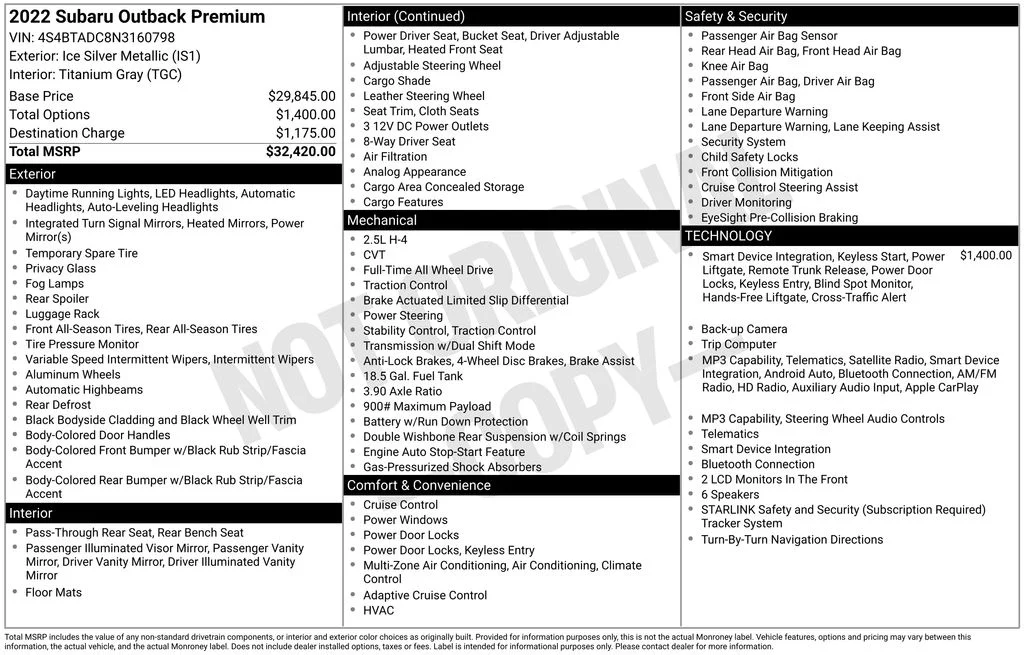 Used 2022 Silver Subaru Premium image 17