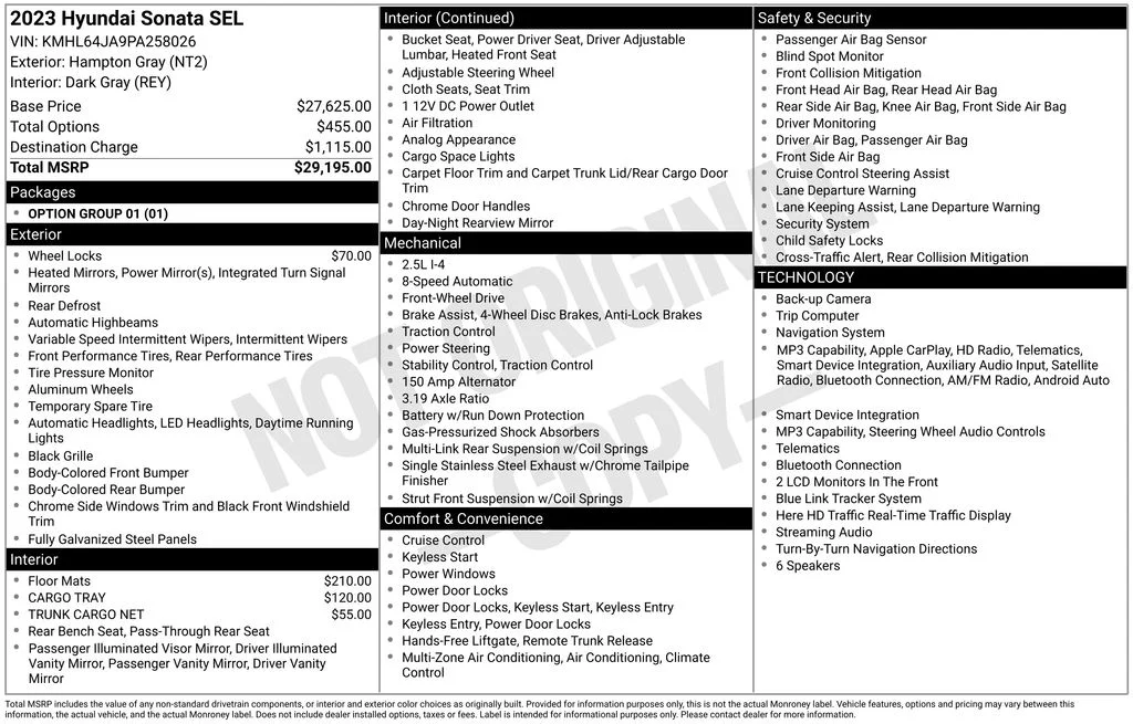 Used 2023 Gray Hyundai SEL image 29
