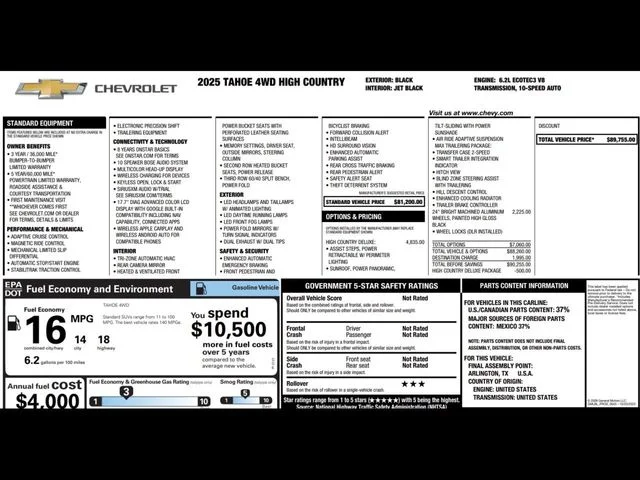 Used 2025 Black Chevrolet High Country image 3