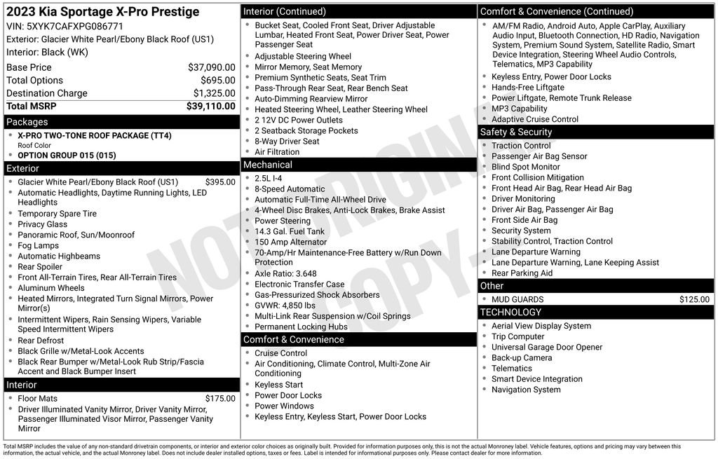 Certified Used 2023 White Kia X-Pro Prestige image 13