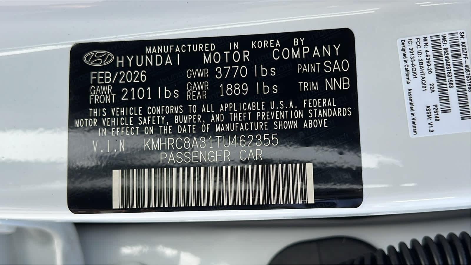 New 2026 Lunar White w/Black Roof Hyundai SEL w/Two-Tone Roof image 60