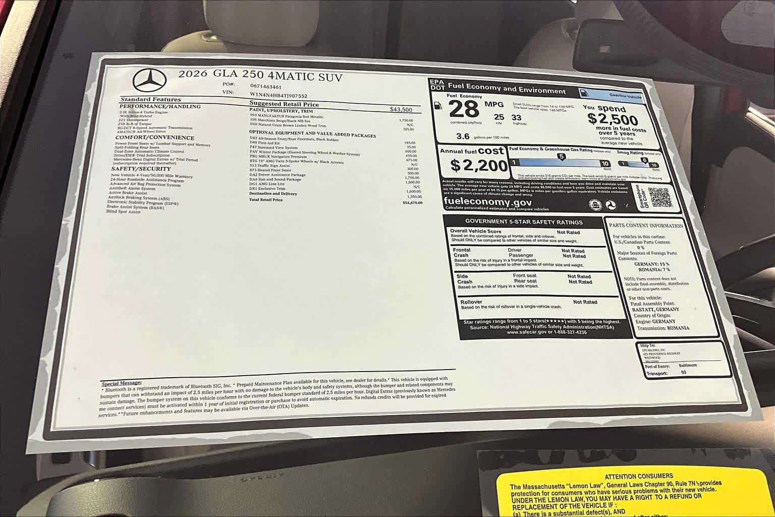 New 2026 MANUFAKTUR Patagonia Red Metallic Mercedes-Benz GLA 250 image 18