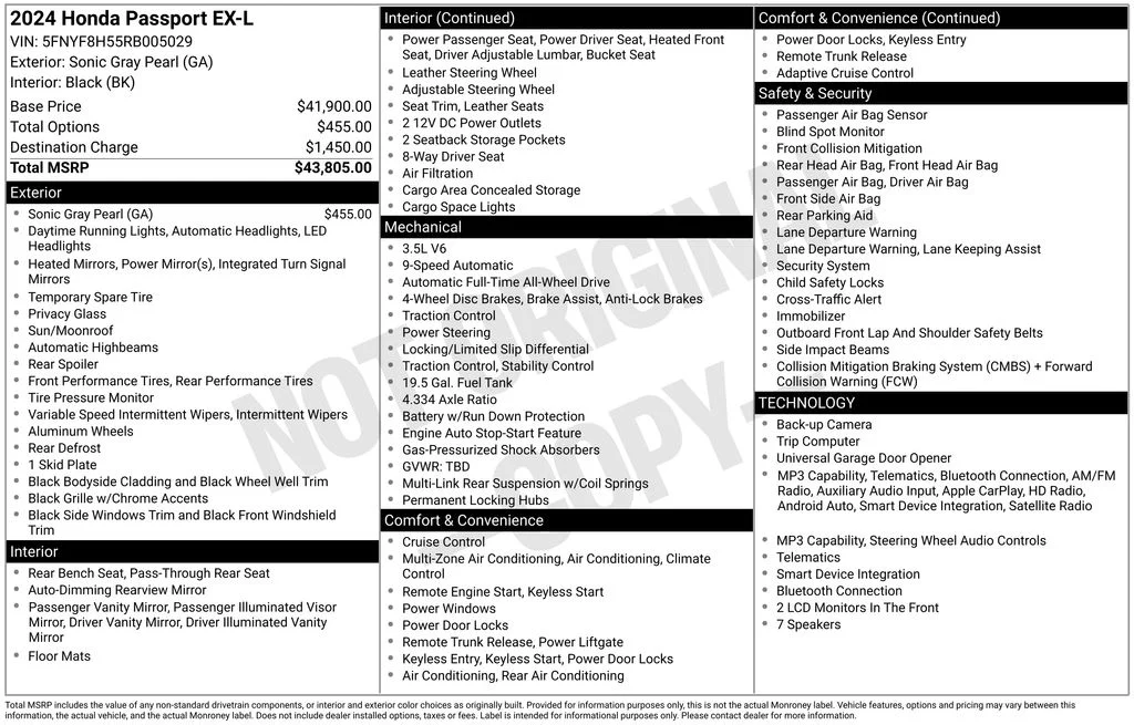 Certified Used 2024 Gray Honda EX-L image 5