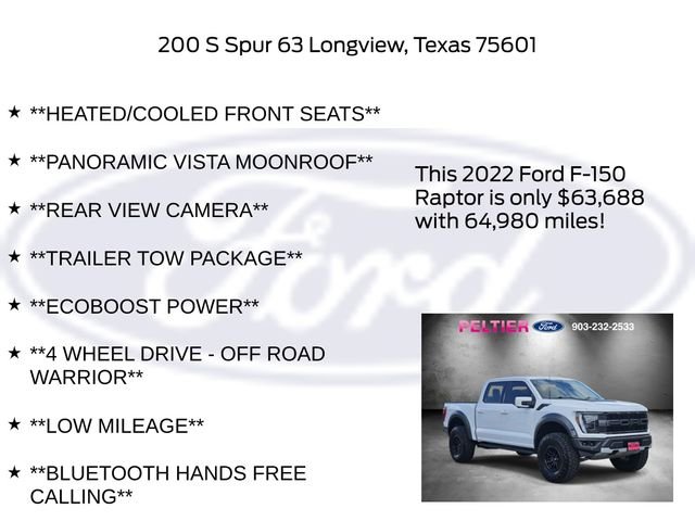 Used 2022 White Ford Raptor image 32