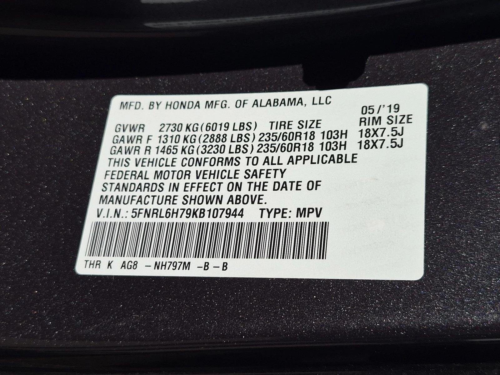 Used 2019 Silver/Gray Honda EX-L w/Navi/RES image 17