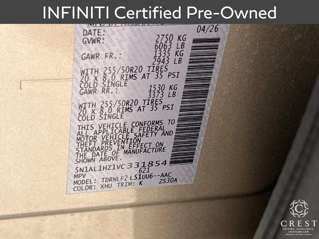 Certified Used 2027 Warm Titanium Black Obsid INFINITI AUTOGRAPH image 33