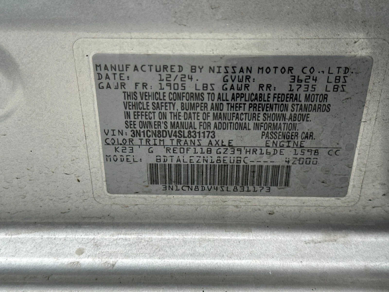 Used 2025 Brilliant Silver Metallic Nissan 1.6 S image 25