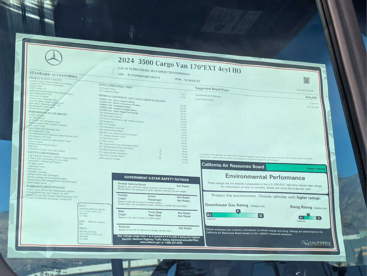 New 2024 Arctic White Mercedes-Benz Cargo 170 WB Extended image 13