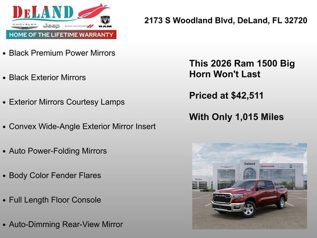 New 2026 Delmonico Red Pearl-Coat Exterior Paint RAM Big Horn/Lone Star image 32