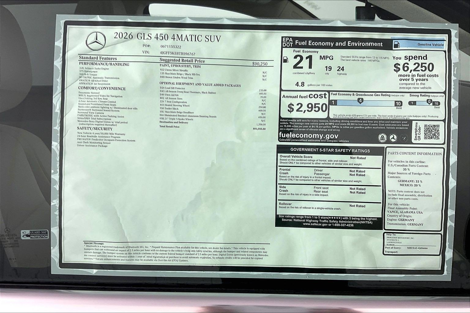 New 2026 Cirrus Silver Metallic Mercedes-Benz GLS 450 image 28
