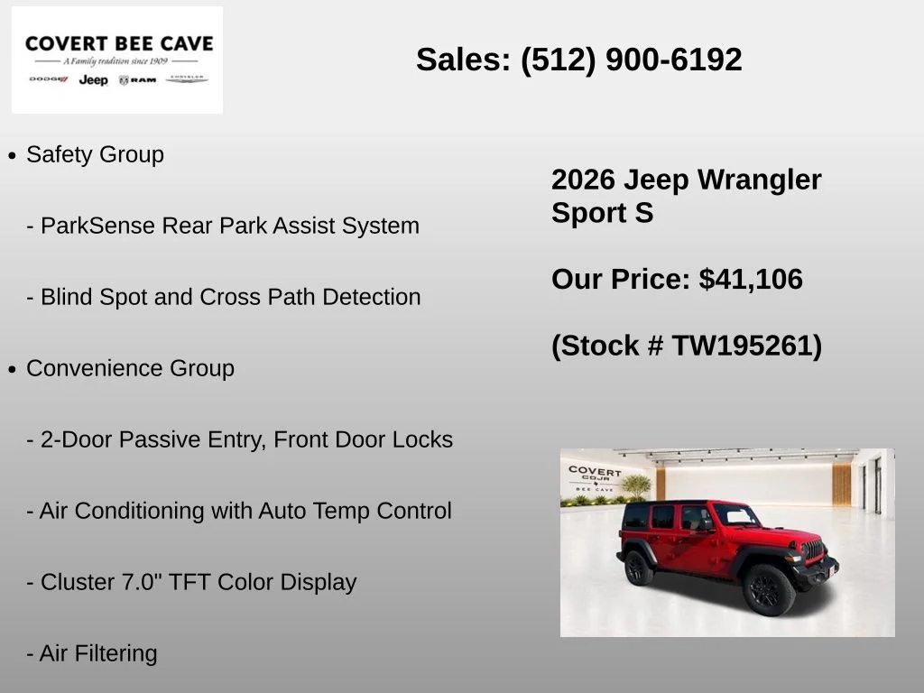 New 2026 Red Jeep Sport S image 19