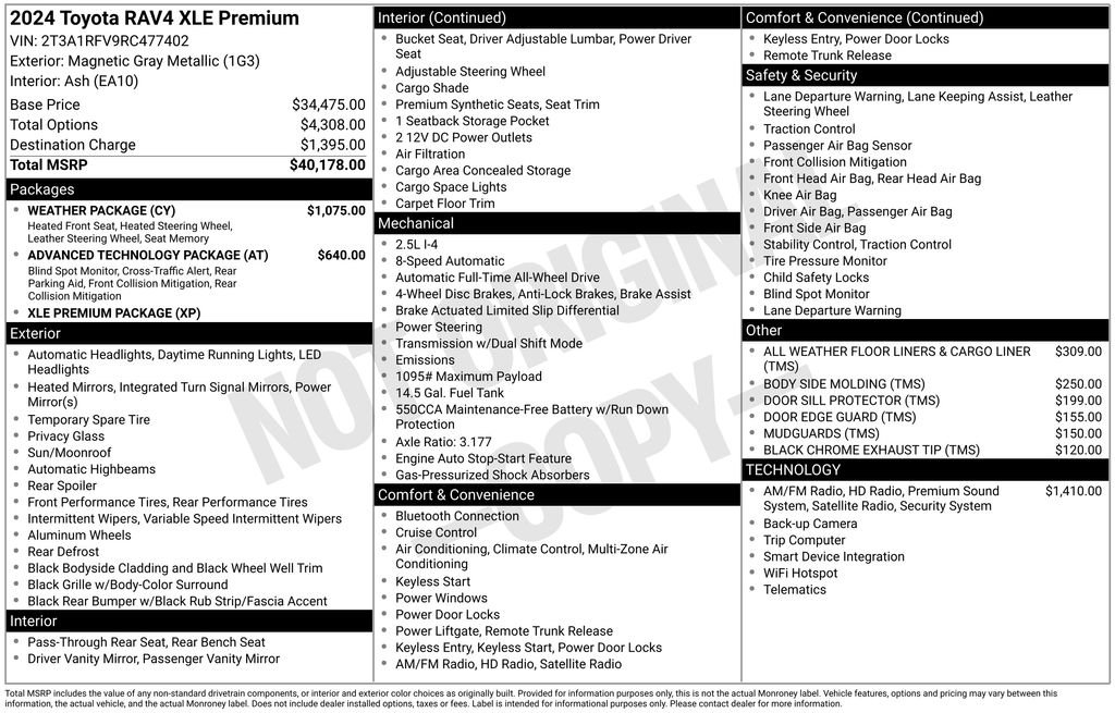 Used 2024 Gray Toyota XLE Premium image 17
