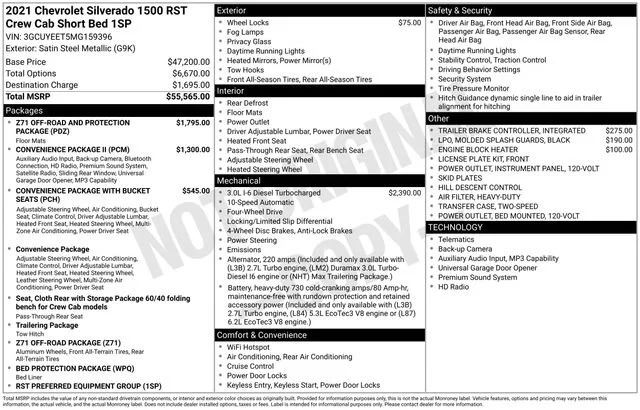 Used 2021 SATIN STEEL METALLIC Chevrolet RST image 5
