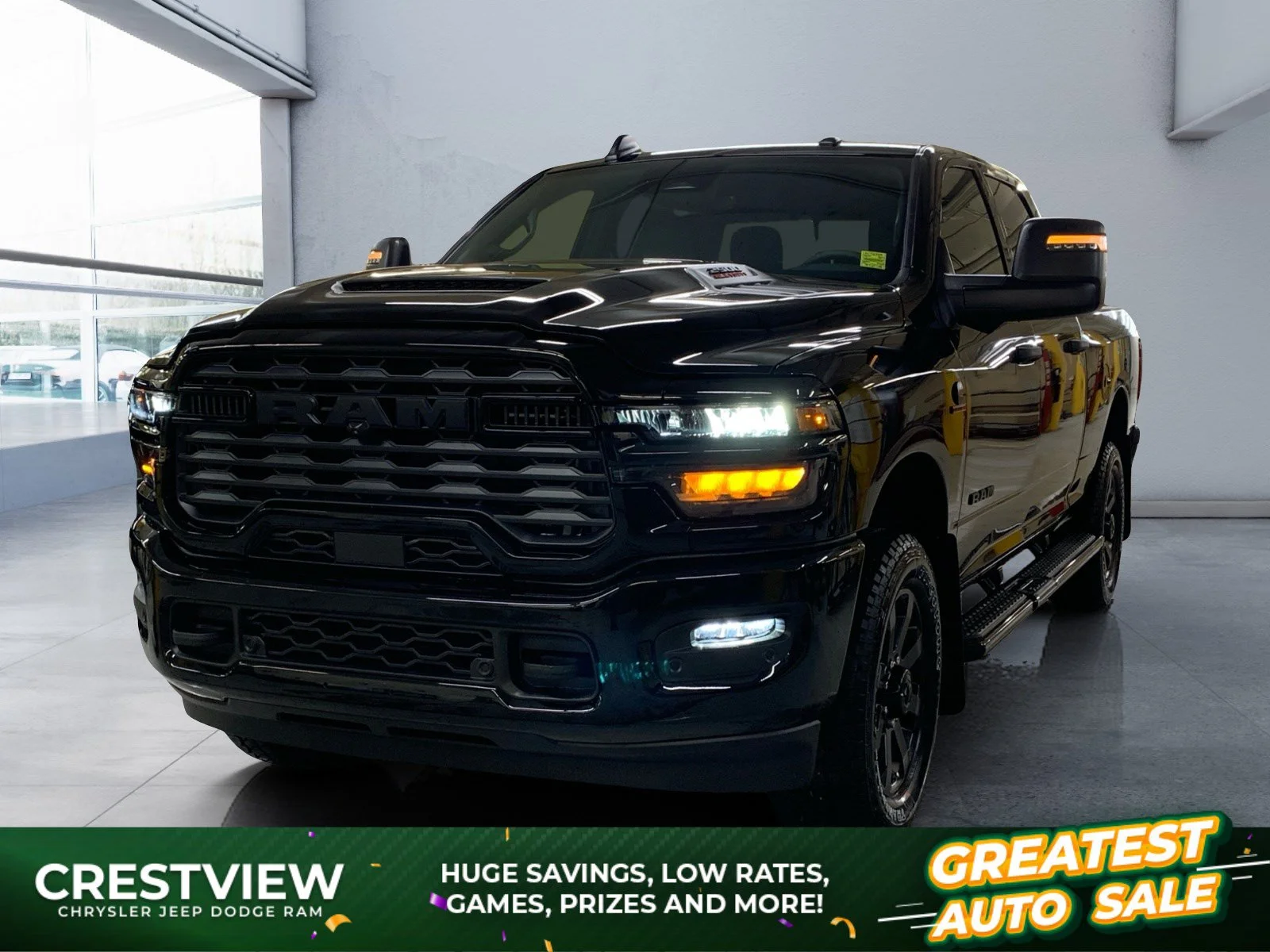 New 2026 Diamond Black Crystal Pearl Ram Big Horn image 1