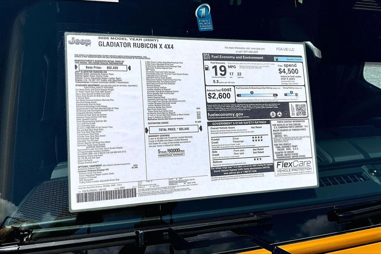 New 2026 Goldilocks Exterior Paint Jeep Rubicon X image 37