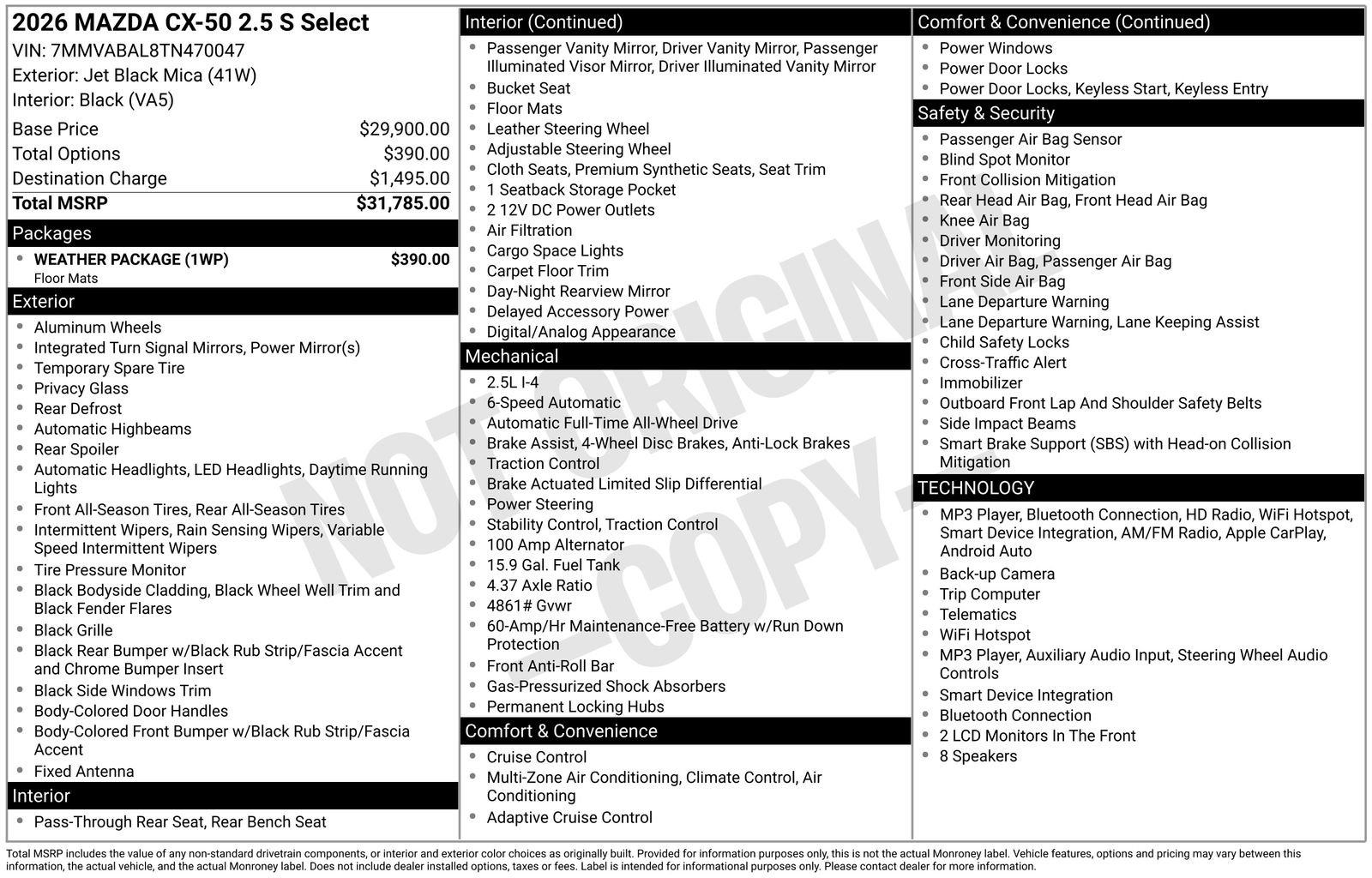 Certified Used 2026 Jet Black Mica Mazda 2.5 S Select image 18