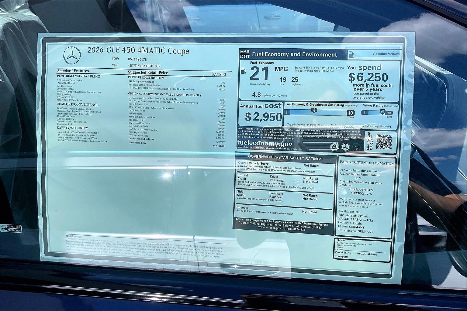 New 2026 Twilight Blue Metallic Mercedes-Benz GLE 450 image 25