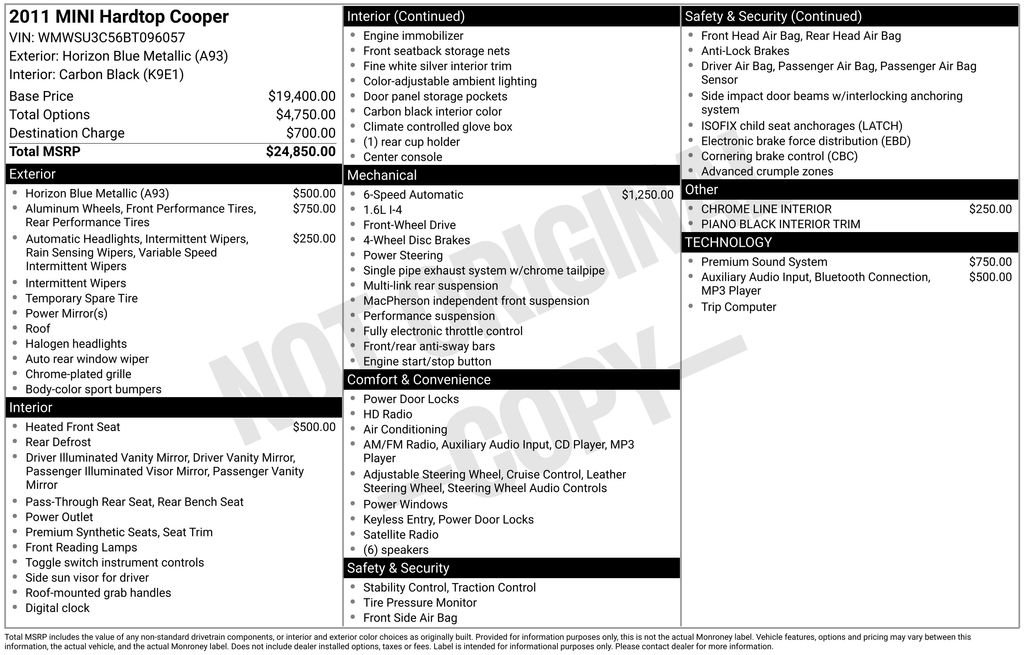 2011 MINI Cooper Base