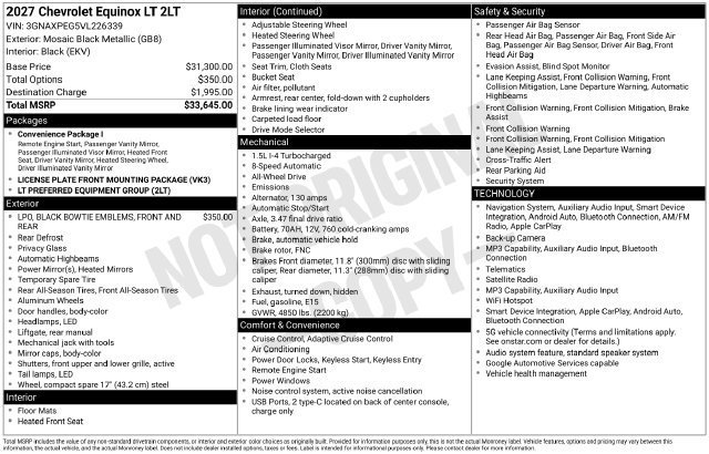 2027 Chevrolet Equinox