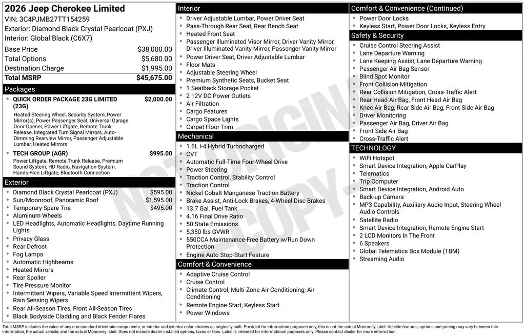 New 2026 Diamond Black Crystal Pearl-Coat Exterior Paint Jeep Limited image 6