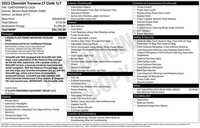 Used 2023 Mosaic Black Metallic Chevrolet LT Cloth image 33