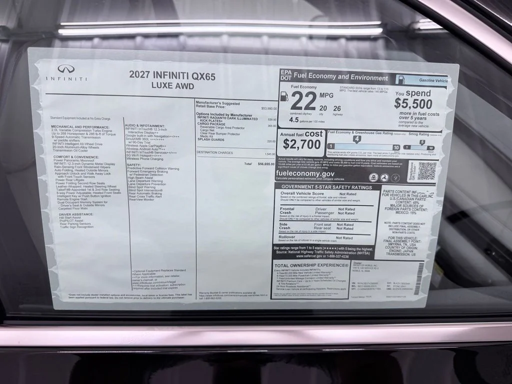 New 2027 BLACK OBSIDIAN INFINITI Luxe AWD image 49