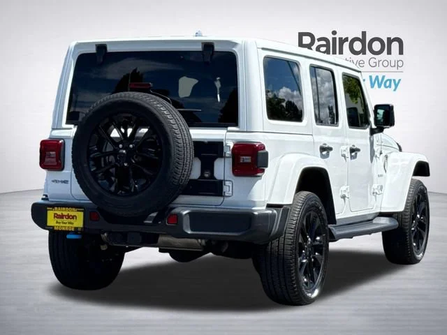 Used 2023 Bright White Clearcoat Jeep Sahara 4xe image 6