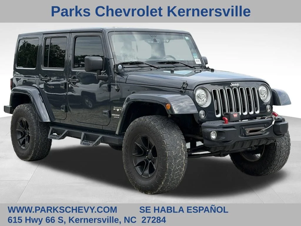 Used 2017 Black Jeep Unlimited Sahara image 1